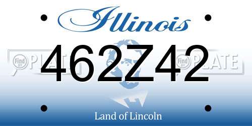 462Z42 Illinois License Plate