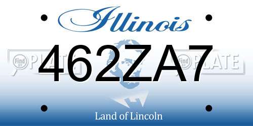 462ZA7 Illinois License Plate