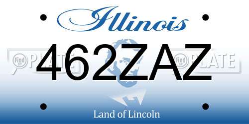 462ZAZ Illinois License Plate