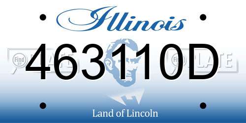 463110D Illinois License Plate