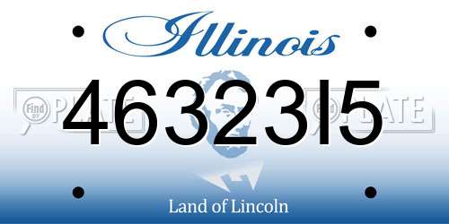 46323I5 Illinois License Plate