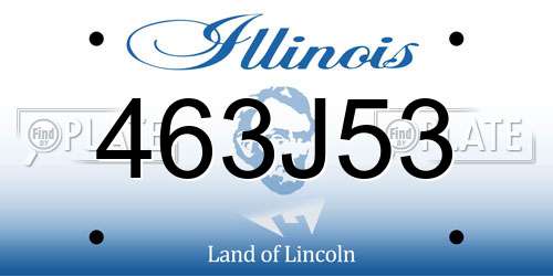 463J53 Illinois License Plate
