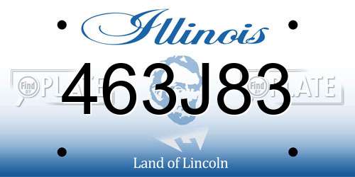 463J83 Illinois License Plate