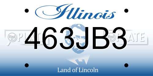 463JB3 Illinois License Plate