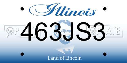 463JS3 Illinois License Plate