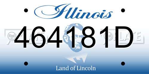 464181D Illinois License Plate