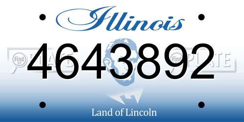4643892 Illinois License Plate