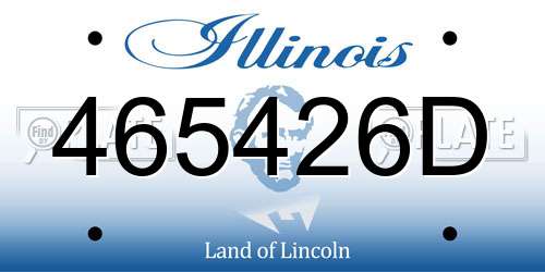 465426D Illinois License Plate