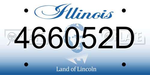 466052D Illinois License Plate