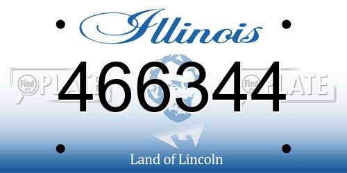 466344 Illinois License Plate