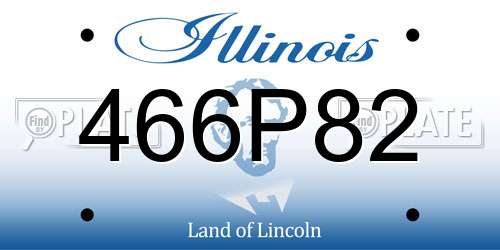 466P82 Illinois License Plate