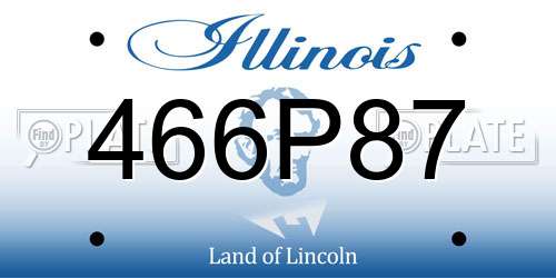 466P87 Illinois License Plate