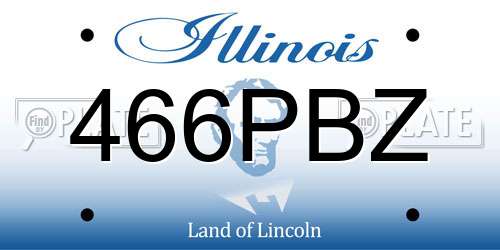 466PBZ Illinois License Plate