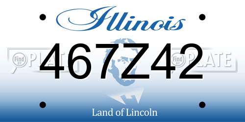 467Z42 Illinois License Plate