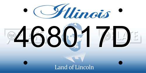 468017D Illinois License Plate