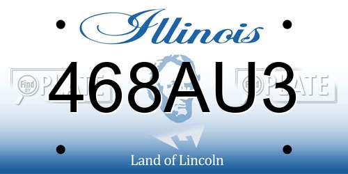 468AU3 Illinois License Plate