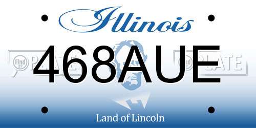 468AUE Illinois License Plate