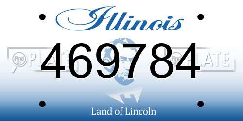 469784 Illinois License Plate