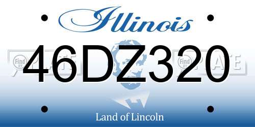 46DZ320 Illinois License Plate