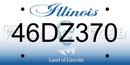 46DZ370 Illinois License Plate