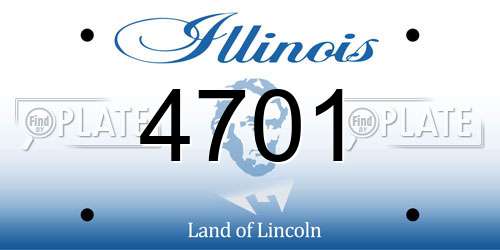 4701 Illinois License Plate