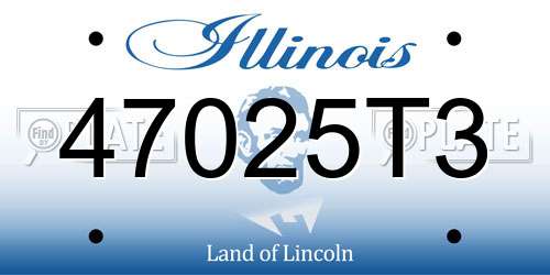 47025T3 Illinois License Plate
