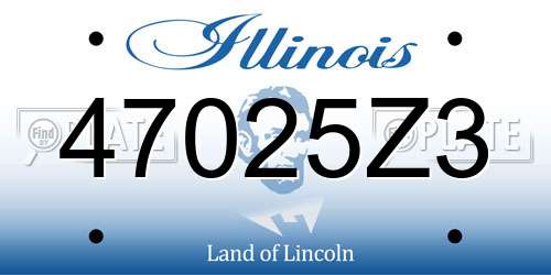 47025Z3 Illinois License Plate
