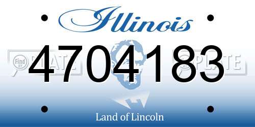 4704183 Illinois License Plate