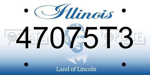 47075T3 Illinois License Plate