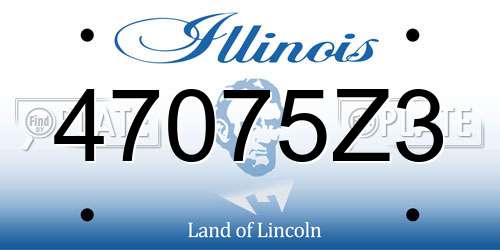 47075Z3 Illinois License Plate