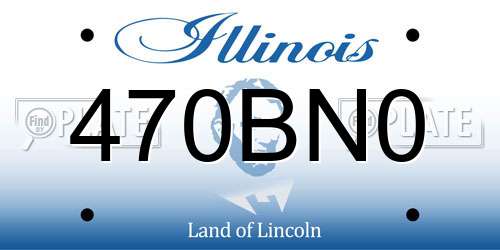 470BN0 Illinois License Plate