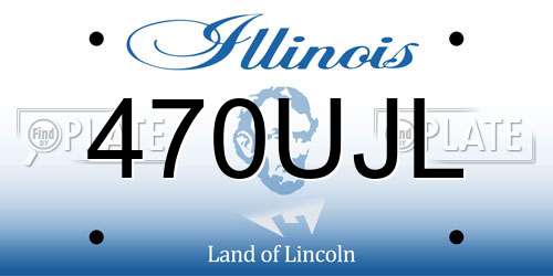 470UJL Illinois License Plate