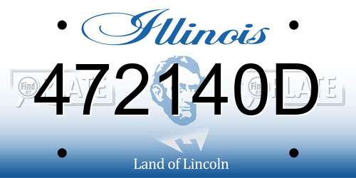 472140D Illinois License Plate