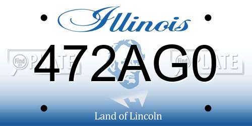 472AG0 Illinois License Plate