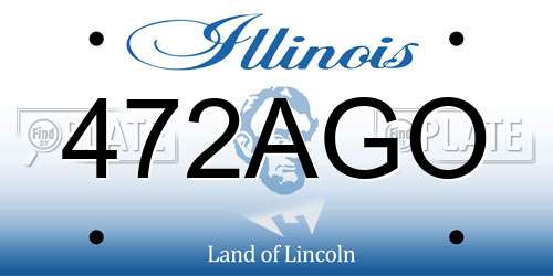 472AGO Illinois License Plate
