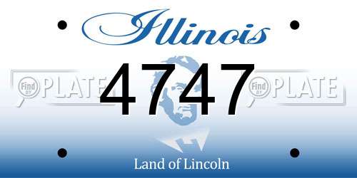 4747 Illinois License Plate
