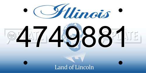 4749881 Illinois License Plate