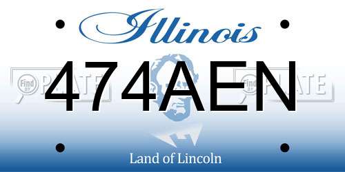 474AEN Illinois License Plate