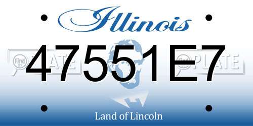 47551E7 Illinois License Plate