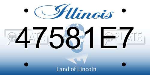 47581E7 Illinois License Plate