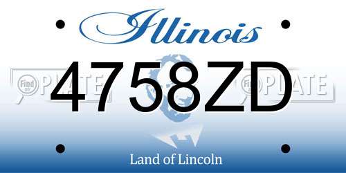 4758ZD Illinois License Plate