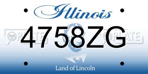 4758ZG Illinois License Plate