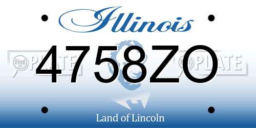 4758ZO Illinois License Plate