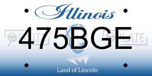 475BGE Illinois License Plate