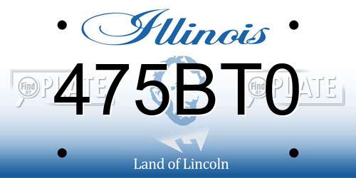475BT0 Illinois License Plate