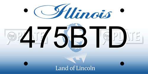 475BTD Illinois License Plate
