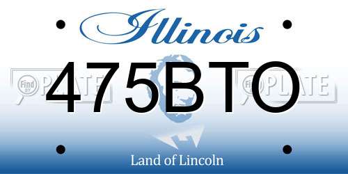 475BTO Illinois License Plate