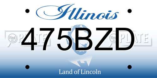 475BZD Illinois License Plate