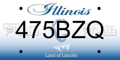475BZQ Illinois License Plate