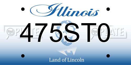 475ST0 Illinois License Plate